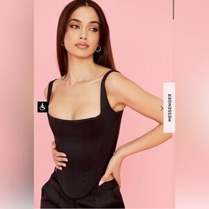 House of CB RAFA BLACK SATIN LONGLINE CORSET